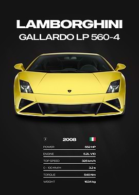 Lamborghini Gallardo LP 560-4 Car Poster