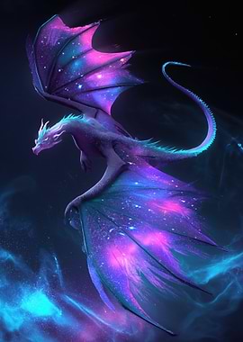 Galaxy Dragon in Cosmic Nebula