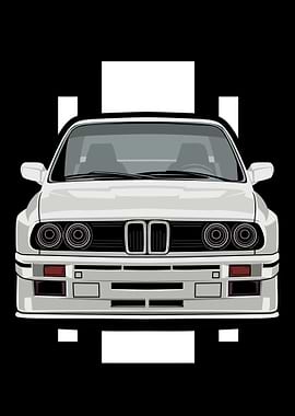 White Muscle Car