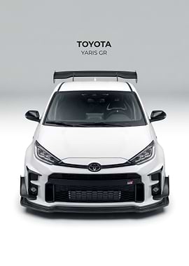 white Toyota Yaris GR Front View