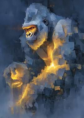 Gorilla with glowing chest