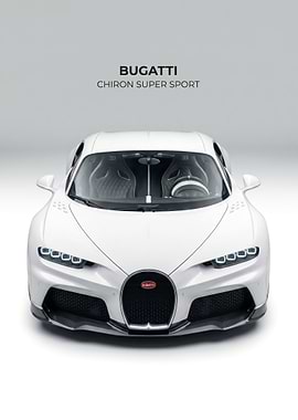 white Bugatti Chiron Super Sport poster