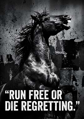 Black Horse Running Free