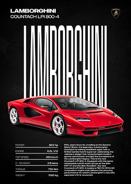 Lamborghini Countach LPI 800-4 Poster