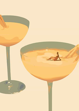 Cocktail Beach Scene