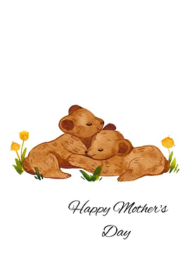 Mother's Day Animal -Cute Bears Hugging