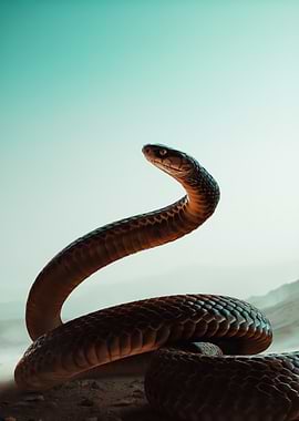 Snake in a desert landscape