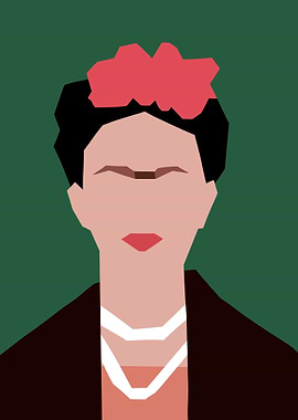 Minimalist Frida Kahlo Portrait