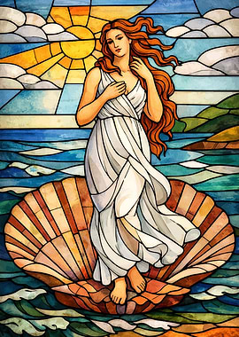 Stained Glass Birth of Venus