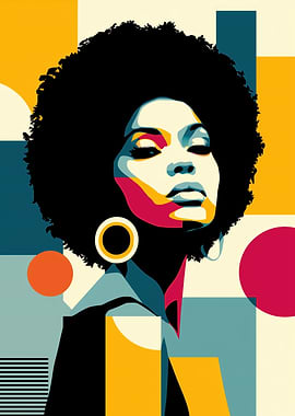Afro Woman Pop Art Portrait