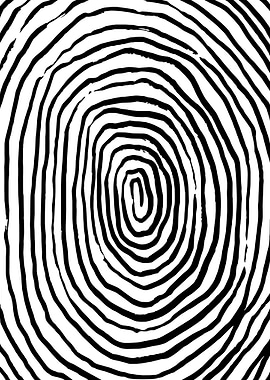 Spiral Fingerprint Art – Minimal Black Ink Abstract Line Design