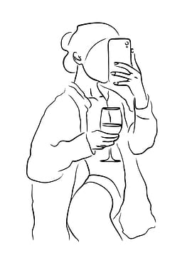 Woman taking a selfie with wine