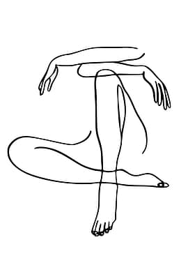 Minimalist Line Art of a Seated Figure