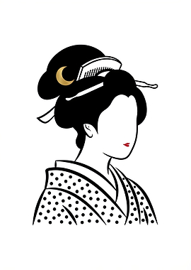 Geisha with Moon Hairpin