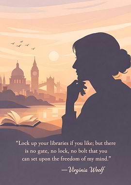 Virginia Woolf Quote with London Skyline