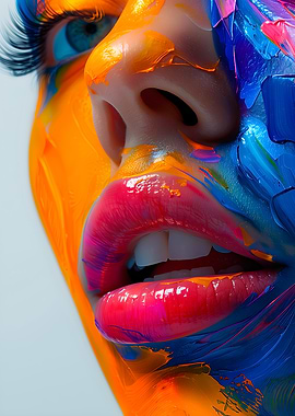 Vibrant Face Paint Portrait