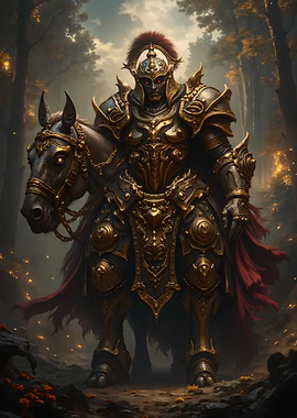 Fantasy Knight on Horseback