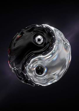 Liquid Yin Yang Symbol