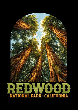 Redwood National Park California Vintage Poster