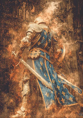 Chevalier Fleur de Lys Flammes Notre Dame de Paris