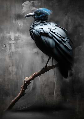 Dark Bird on a Branch