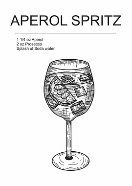 Aperol Spritz Cockyail Guide Sketch