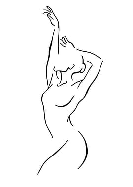 Minimalist Line Art of a Dancer