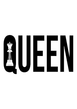Queen Chess Piece Text Art