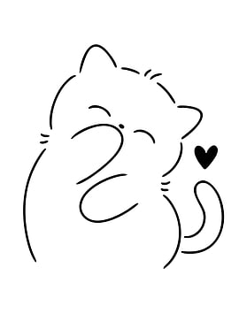 Cute Cat with Heart