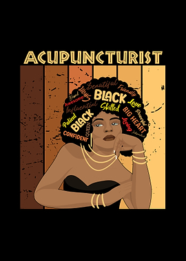 Acupuncturist Black Woman Text Art