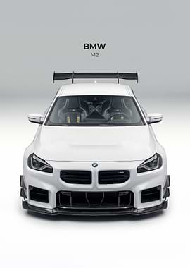 white BMW M2 Race Car poster