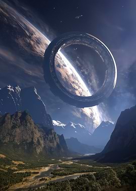 Ringworld over a Mountain Valley