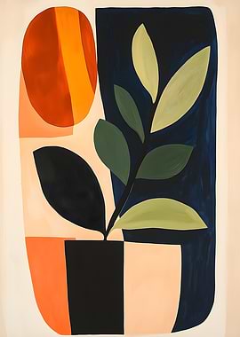 Abstract Plant in Pot Painting