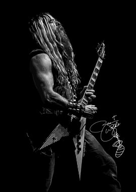 Black and White Zakk Wylde Guitarist