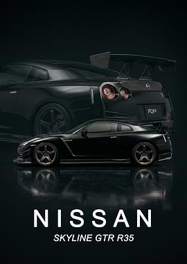 Nissan Skyline GTR R35 art poster