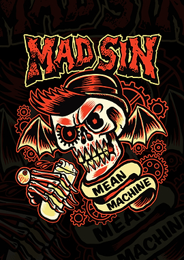 Mad Sin Mean Machine Skull