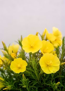 Vibrant Yellow Evening Primrose Flowers