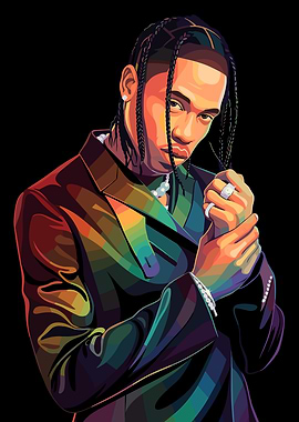 Travis Scott Pop Art Portrait