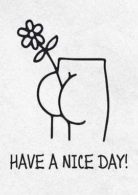 Funny Butt Flower Greeting Card