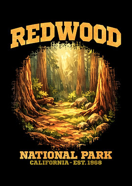 Redwood National Park Vintage Poster