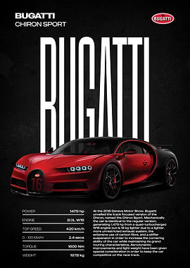 Bugatti Chiron Sport Poster