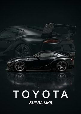 Black Toyota Supra MK5 art poster