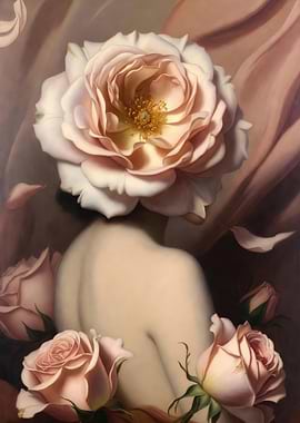 Woman with Rose Head