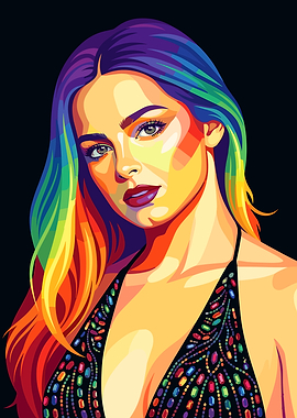 Pop Art Portrait of a Addison Rae