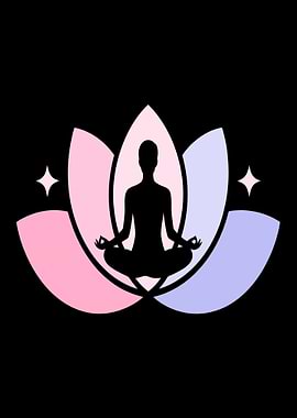Meditating figure in lotus flower
