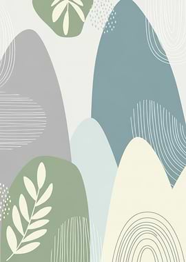 Abstract Landscape with Organic Shapes