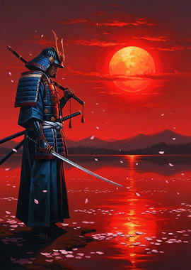 Samurai Warrior at Sunset