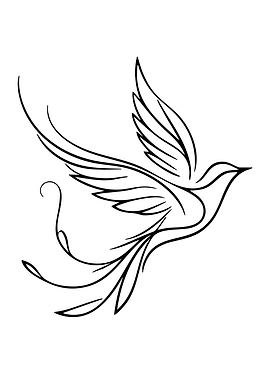 Minimalist Dove Tattoo Design