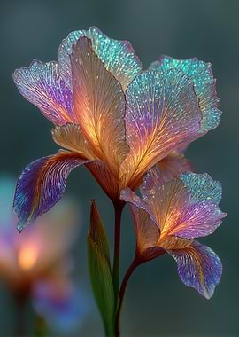 Iridescent Iris Flower Art