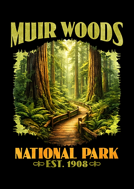 Muir Woods National Park Vintage Poster